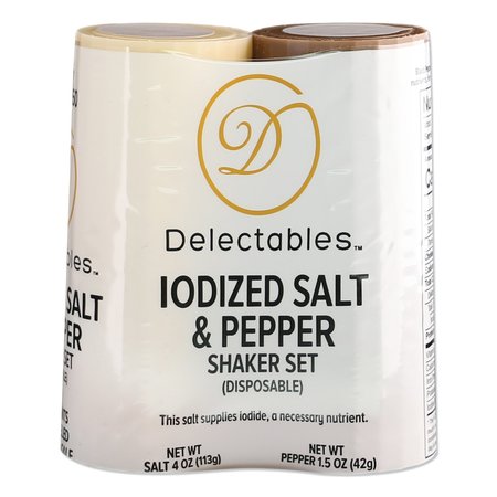 Delectables Salt and Pepper Shaker Combo, 4 oz Salt Dispenser and 1.5 oz Pepper Dispenser GRN13060